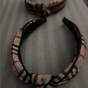 Stylish Plaid and Striped Headband Set